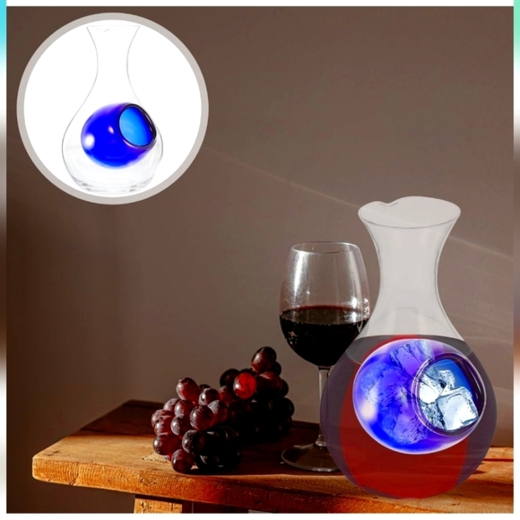 Japanese Cold Sake,Wine, or Liquor Glass 14 oz Bottle Blue Decanter Collection - Picture 7 of 11